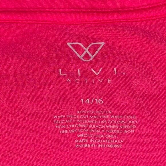 Pink Livi Active "Stronger Than Ever" Womens T-Shirt Size 14/16 Lightweight Poly - Picture 3 of 5